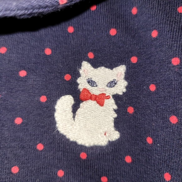 😺 Vintage Gymboree Homecoming Kitty Navy Ruffled Polkadot Polo Top Girls 5 - Picture 3 of 4